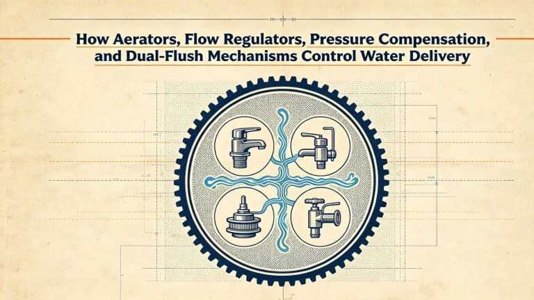 How Aerators, Flow Regulators, Pressure Compensation, and Dual-Flush Mechanisms Control Water Delivery
